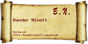 Bander Ninett névjegykártya